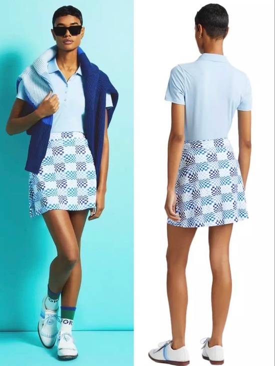 G/FORE Dresses & Skirts - Blue Checkered A-Line Women's Skirt